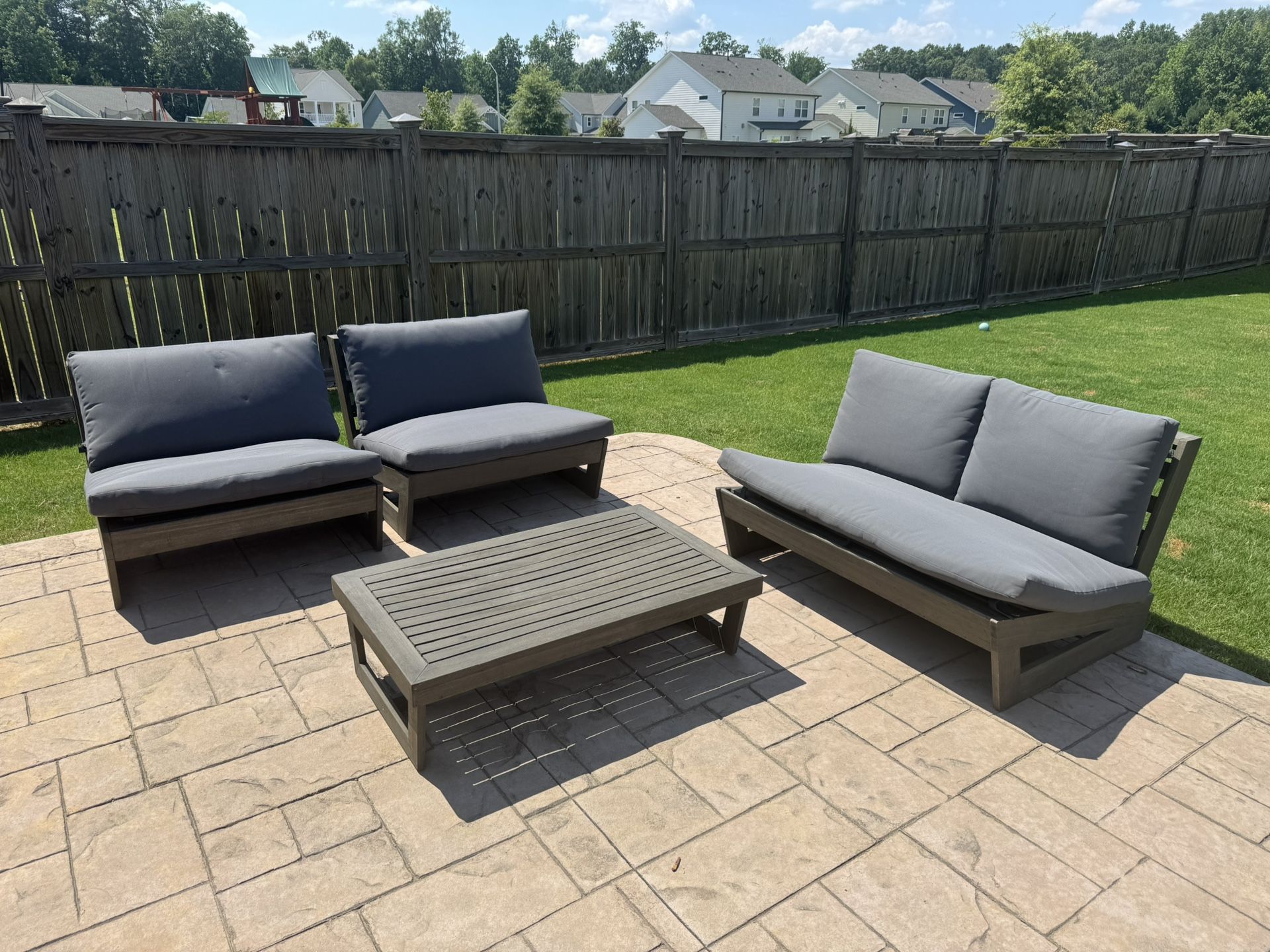 4 Piece Sherwood Acacia Wood Outdoor Patio Set