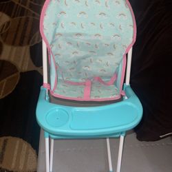 Baby Doll Play High Chair