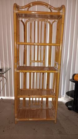 Rattan Bamboo Baker's Rack