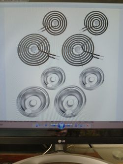 GE Drip Pans And Stove Burner Element Unit Set 