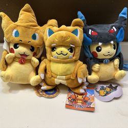 New Pikachu In Charizards Panchos Pokemon Plushies Bundle