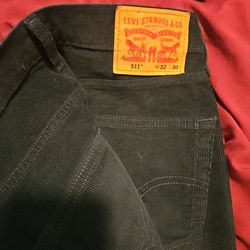 Levi's 511 32x30 corduroy, dark green