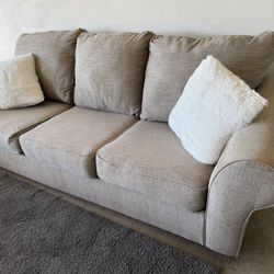 Beige Loveseat Sofa Couch Living Room Set 