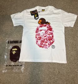 Bape ABC Camo Milo On Big Ape Tee ‘white/pink’