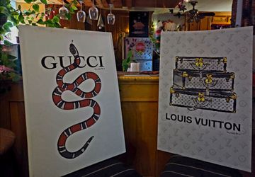 Gucci and Louis Vuitton Fashion Art Canvases Set of 2