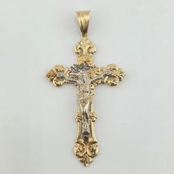 14k gold diamond crucifix pendant