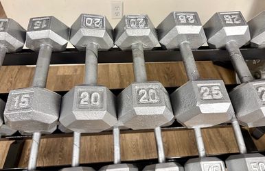 Set: Rack & Hex Cast Iron Dumbbells 10s to 55s In NEW Condition. Total: 650 pounds + Rack [Need a truck to pick up; is Big]