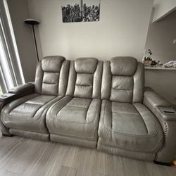 Gray Leather Sofa from Ashley Furniture 