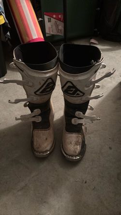 Motocross Dirt Bike Boots White Black