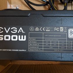 EVGA 500W 80 Plus Computer / PC Power Supply Unit