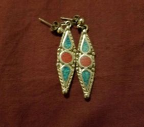 Silver earrings in native American style