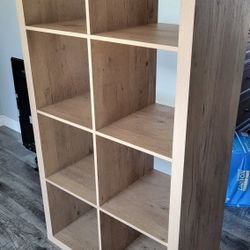 8 Cube Storage Bookcase Display Shelves Shelf Light Brown