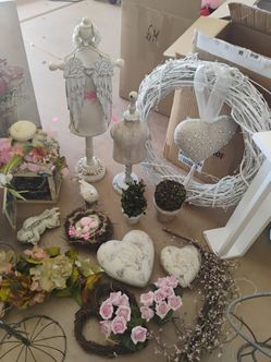 Lot of shabby chic items some vintage at least 25 pieces
