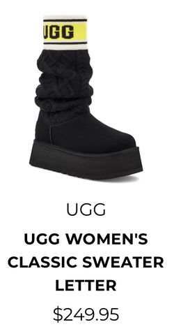 UGG WOMEN'S CLASSIC SWEATER LETTER BOOTS