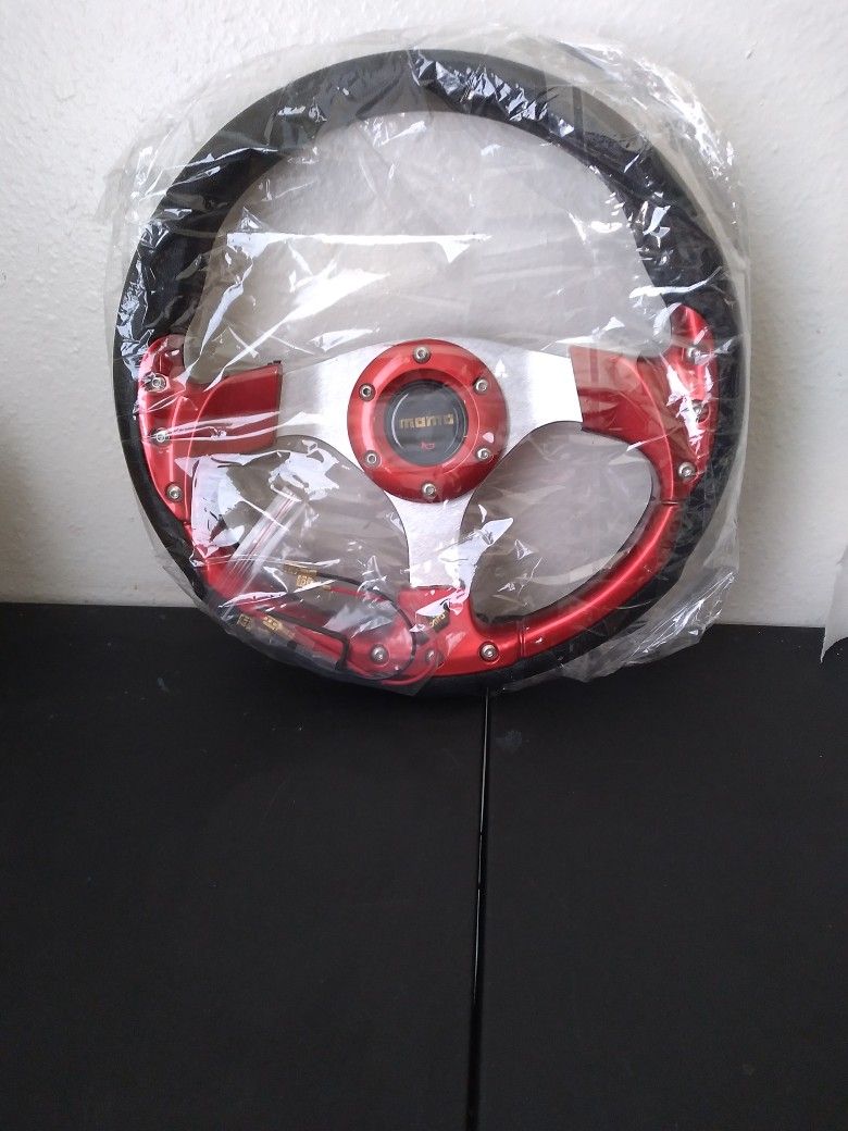 Momo Red Black Racing Steering Wheel