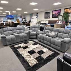 Modern living room reclining sofa set 3 piece