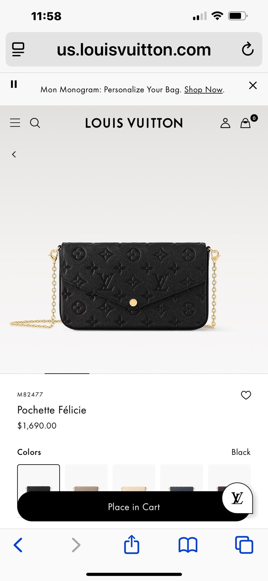 Authentic Louis Vuitton LV Cross Body Purse