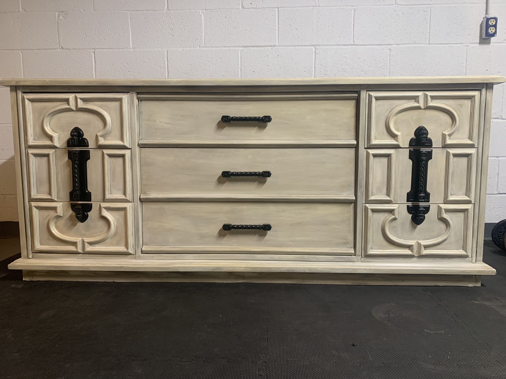 Large Refinished Dresser With Dovetail Drawers