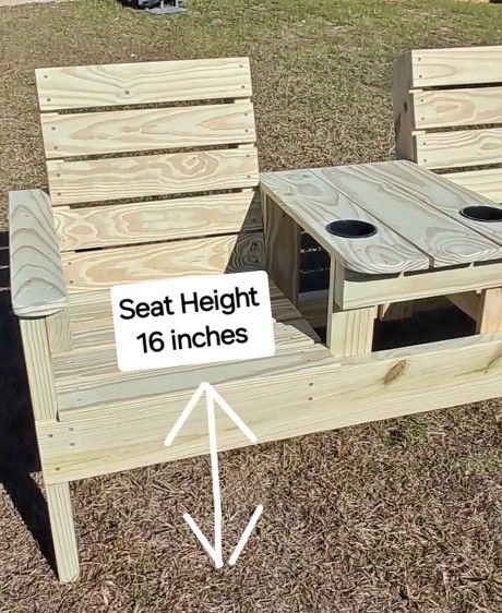 Handmade Unfinished Outdoor Double Seat Chair