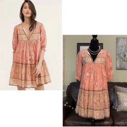 SPELL NWT ($450) Boho Seashell Mini Dress XS