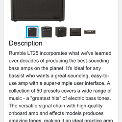 Fender Rumble LT25 1x8" Bass Combo Amplifier