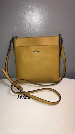 Coach yellow leather crossbody shoulder bag