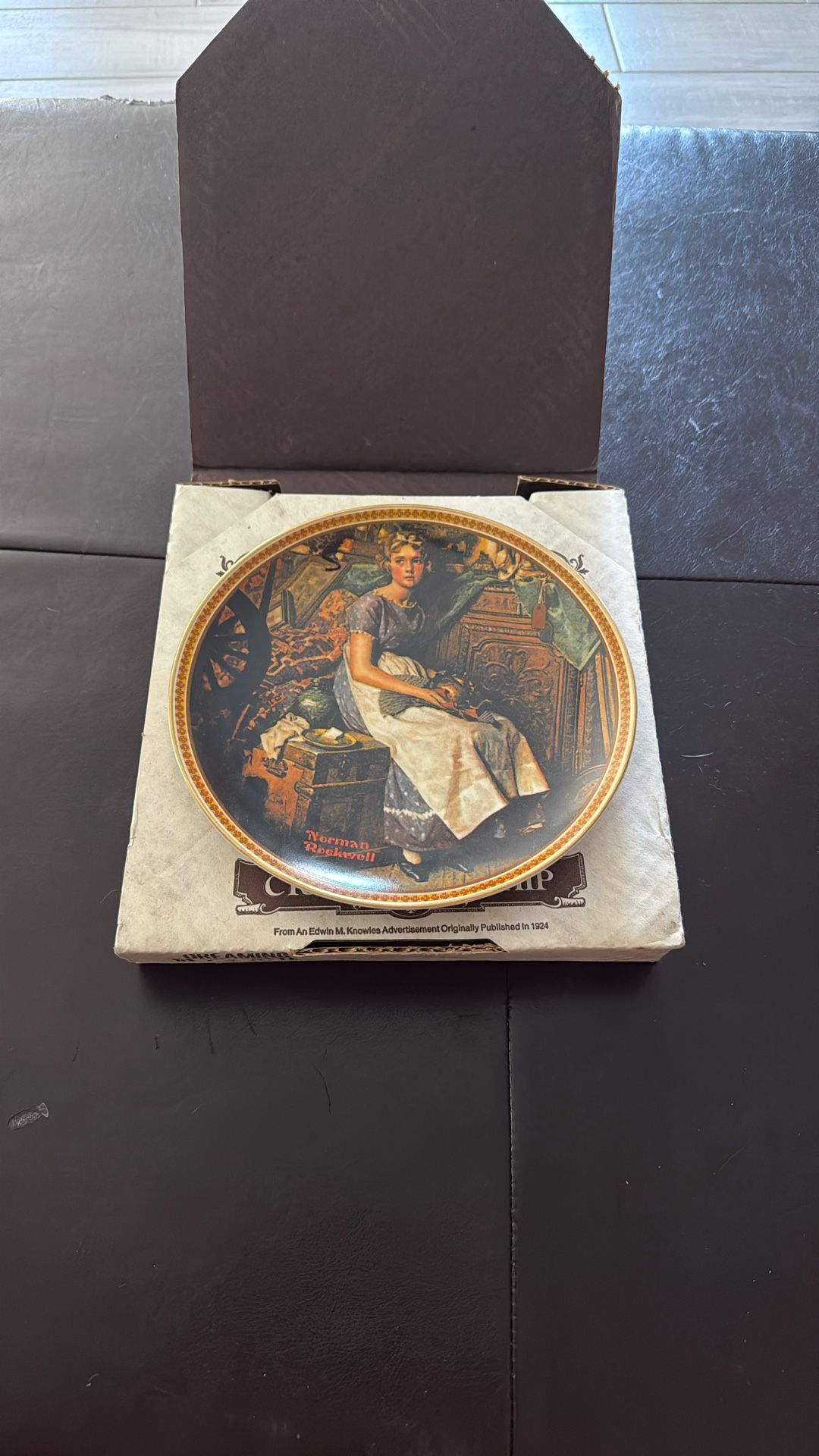 Dreaming In The Attic by Norman Rockwell - Antique Collectible Fine China