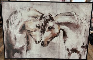 Oil Paint Canvas Horse Picture