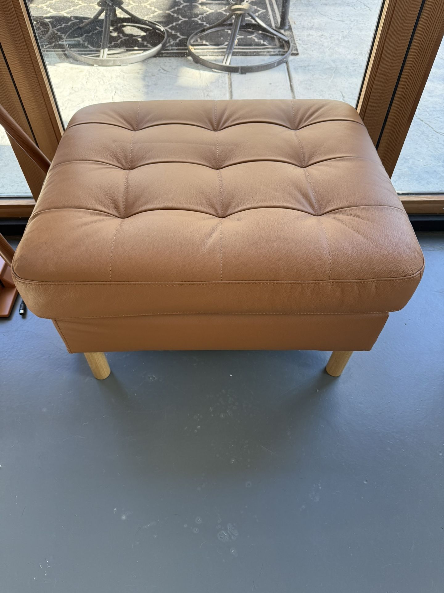 Faux Leather Ottoman