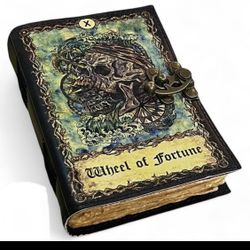 Leather Bound Cuirte 200+ Deckle Edge Pages Wheel Of Fortune Journal