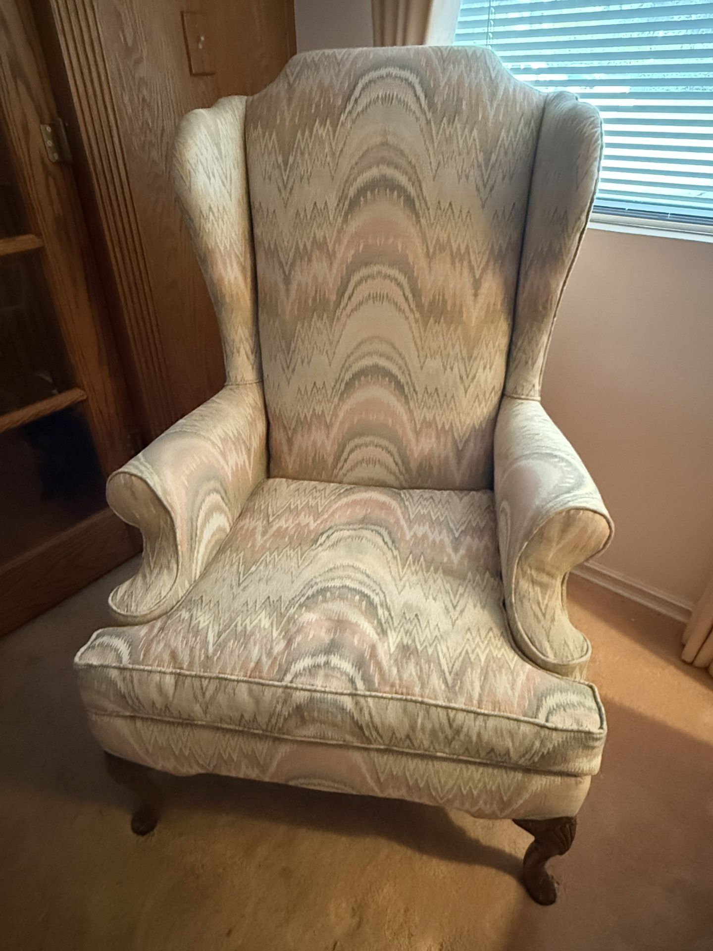 Upholstered Wing Back Chairs (2)