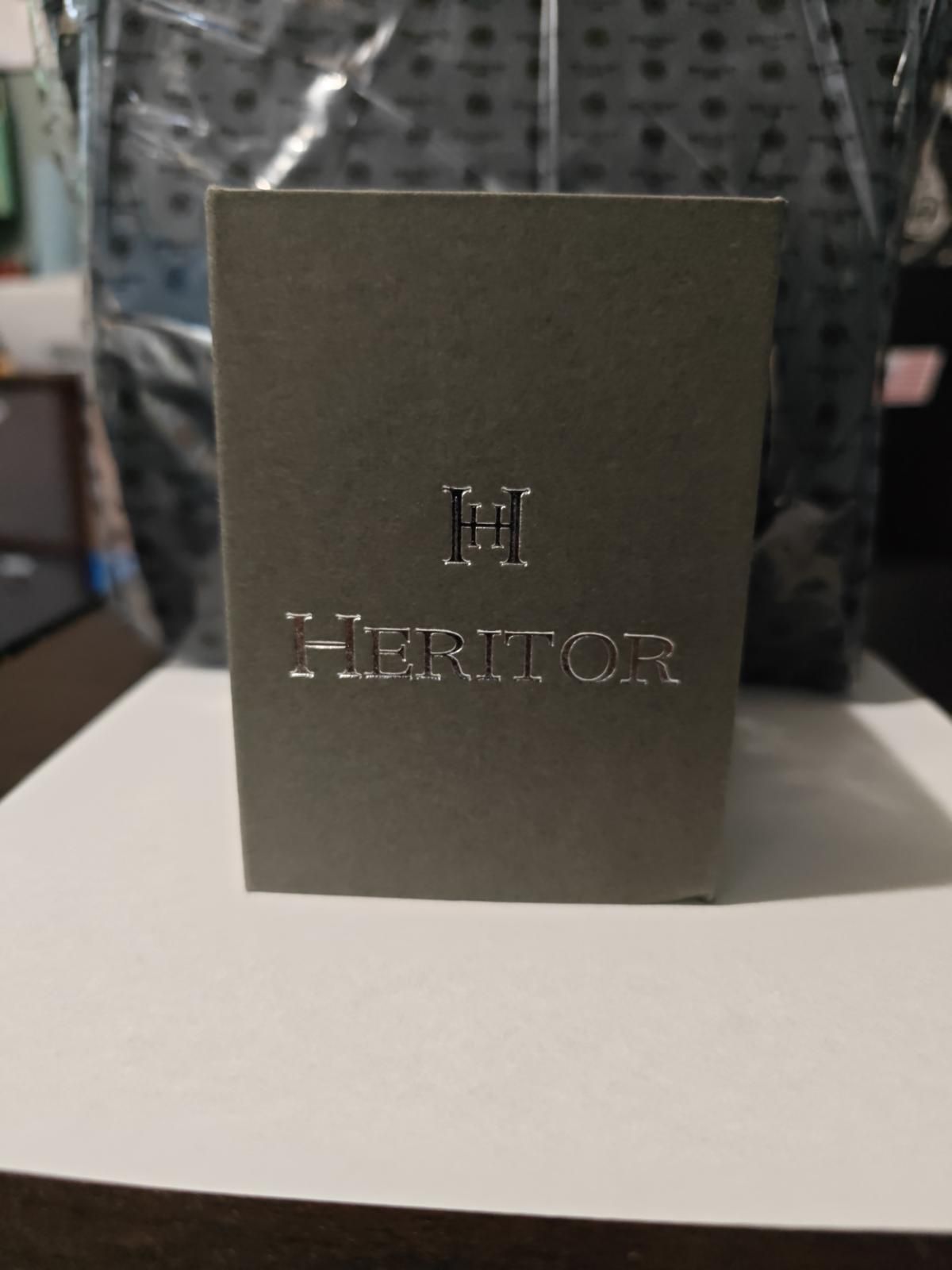 Heritor Automatic Wilhelm Sammy skeleton bracelet, watch with day and date, color, silver, and blue