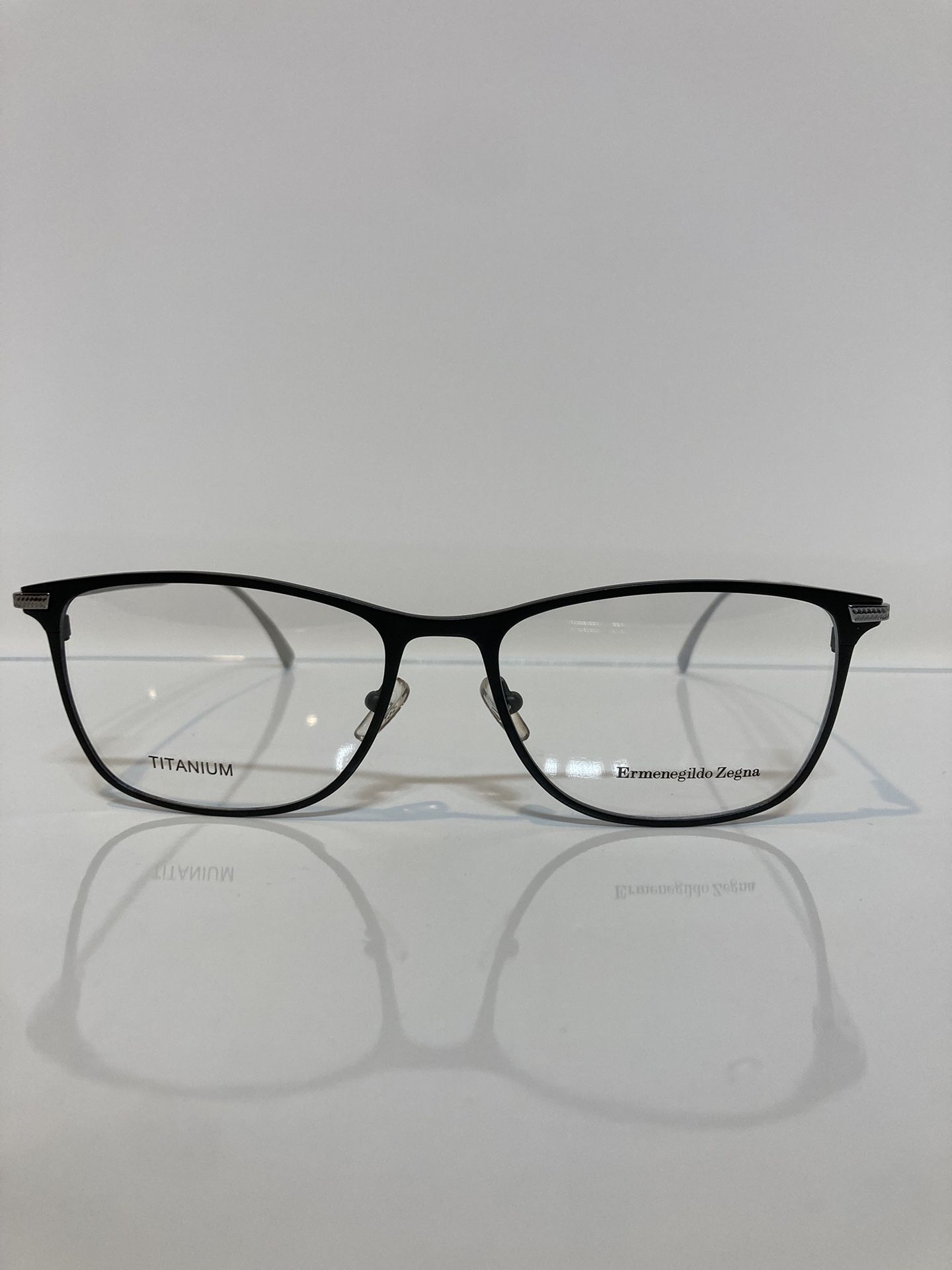 New Ermenegildo Zegna EZ5103 Matte Black Titanium Metal Eyeglasses 55mm