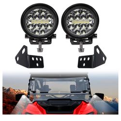 A-Pillar LED Pod Lights for Honda Pioneer 1000-3 1000-5 1000- 6 2016-2025 Accessories, Front Auxiliary Lights with Mounting Bracket Driving Light LED 