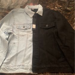 Fashion Nova Two Tone Denim Jacket 