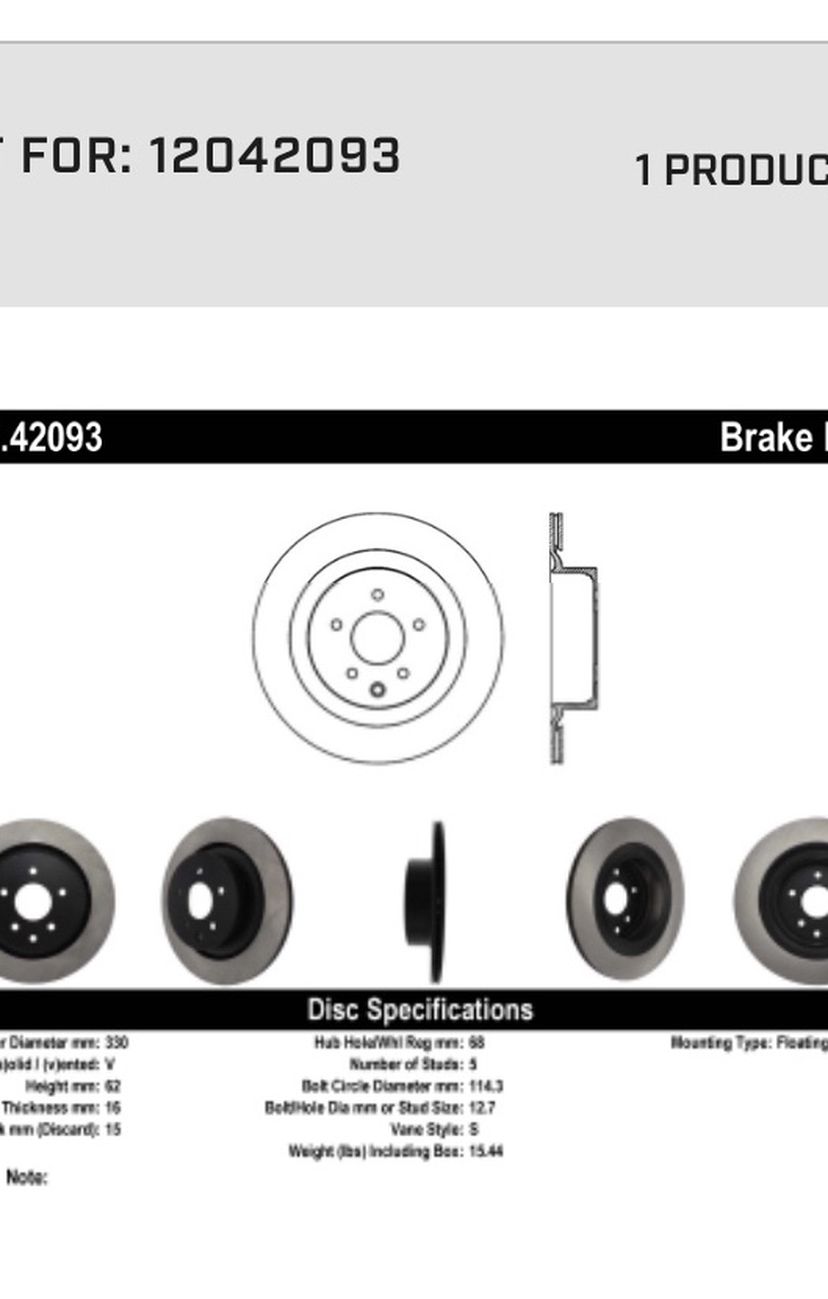Centric Premium Brake Rotors