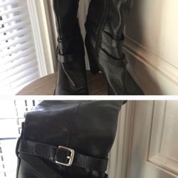 Leather knee length boots by Bandolino.