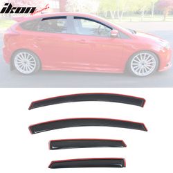 Fits 2012-2018 Ford Focus Sedan& Hatchback In-Channel Window Visors Rain Deflectors