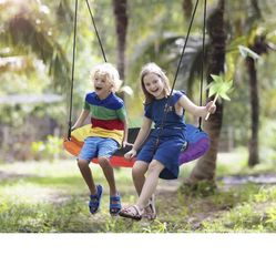 40 Inch Kids Playground  Swing Set, Indoor Outdoor Round Web Swing f