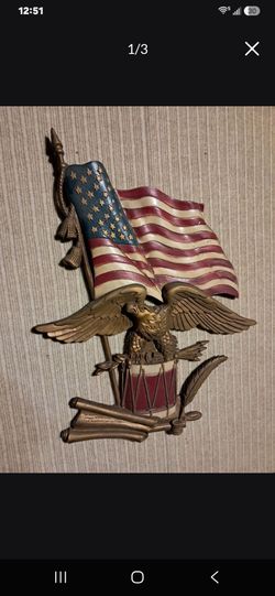 1968 Sexton Patriotic Eagle Drum Wall Hanger Decor