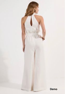 KarenMillen Linen Viscose Cross Front Woven Belted Jumpsuit (UK8/Small)