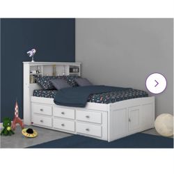 Full Bed With Bookshelves And Underneath Storage 