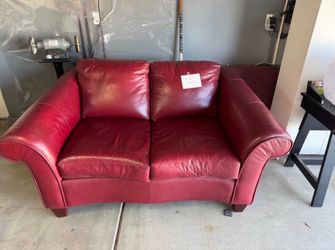 Leather love seat