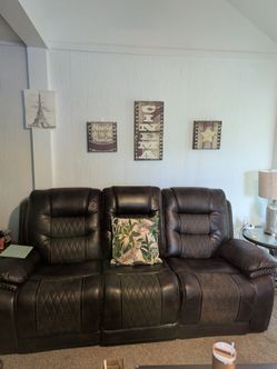 Recliner couch and love seat