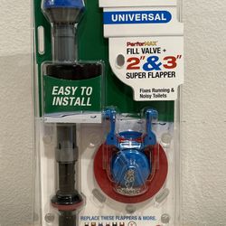 Fluidmaster Universal Fill Valve w/ 2 & 3 Super Flapper