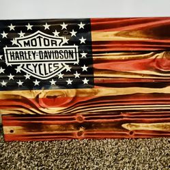 Harley Davidson American Flag Original art 