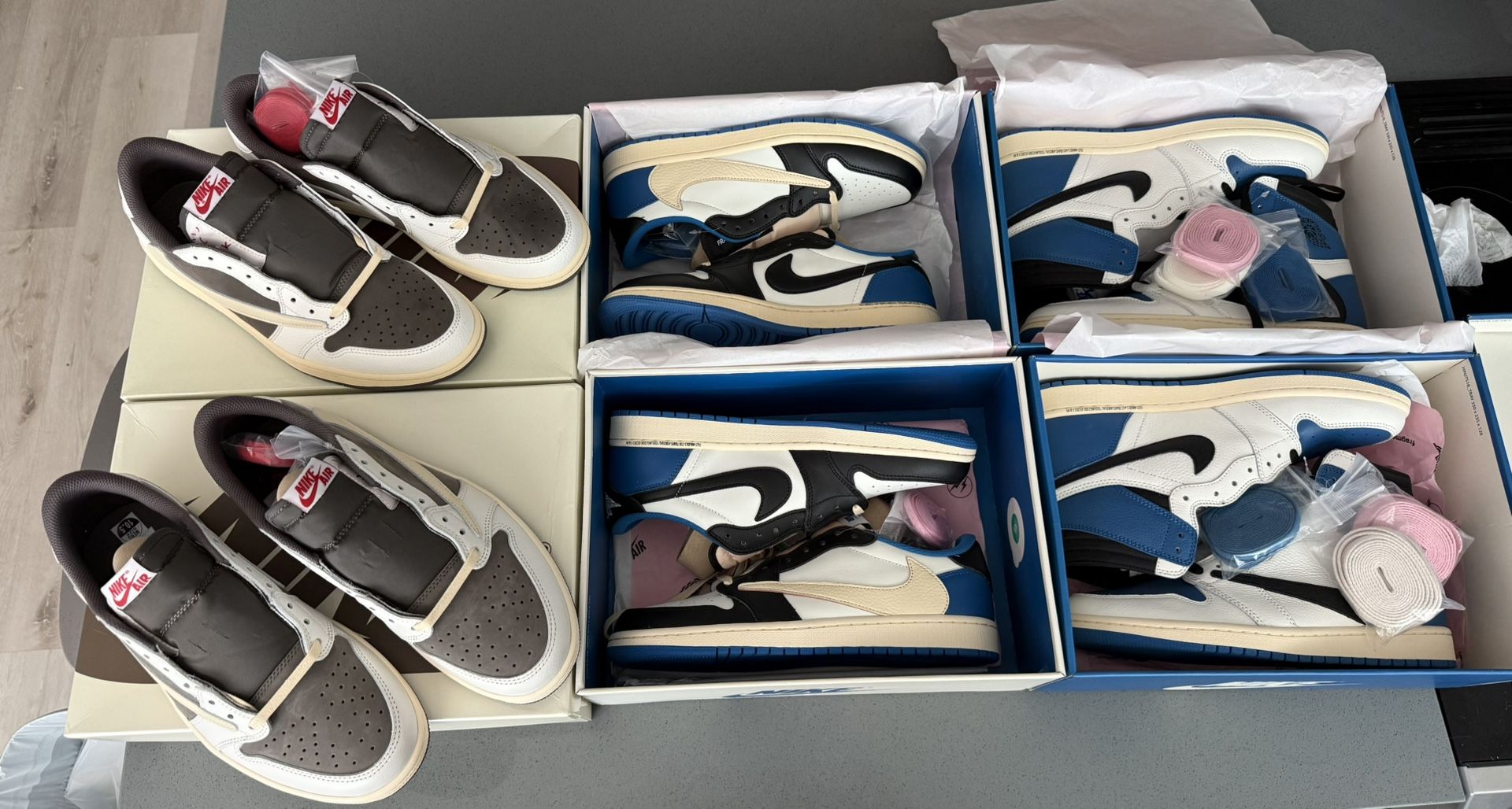 Travis Scott x Jordan 1 Lows ,Fragments, Reverse Mochas
