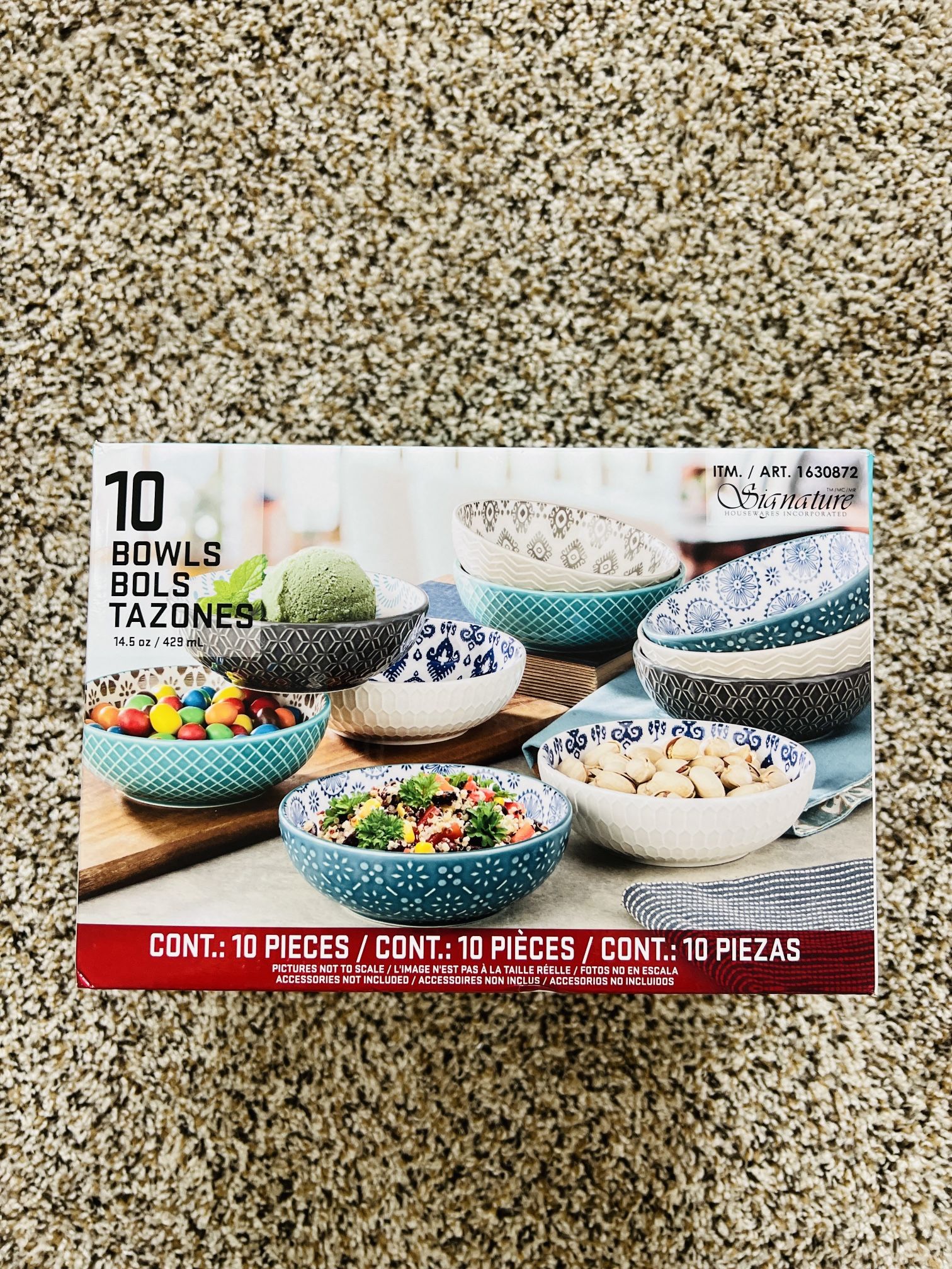 Signature Housewares Set Of Stoneware Bowls 10 Piece