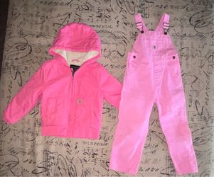 Carhartt Sherpa jacket and Carhartt overalls size 4T