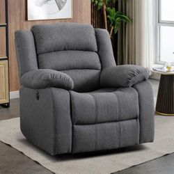 Classic Power Recliner Chair, Oversized Electric Reclining Chair with Overstuffed Cushion and Back, Soft Fabric Adults Single Recliner Sofa for #B18*3